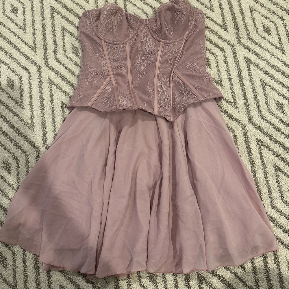 Oh Polly Pink/Purple lace corset dress